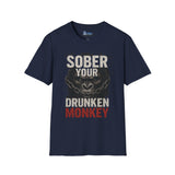 Graphic Tee Unisex Softstyle T-Shirt - Sober Your Drunken Monkey Design