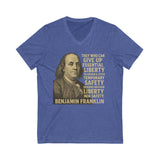 V-Neck Tee Benjamin Franklin Women Portrait Shirt