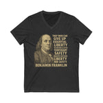 V-Neck Tee Benjamin Franklin Women Portrait Shirt