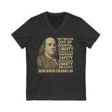 V-Neck Tee Benjamin Franklin Women Portrait Shirt