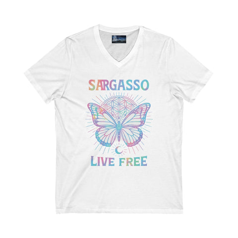 V-Neck Tee - Sargasso Butterfly Design