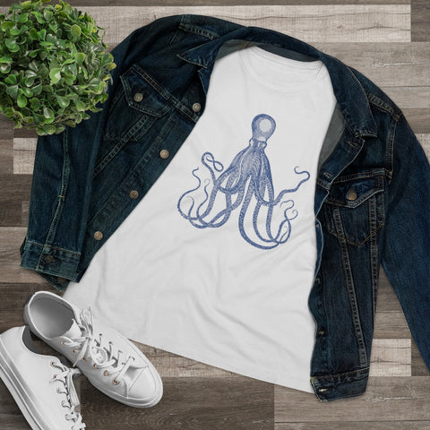 Blue Octopus, Women's Premium Tee