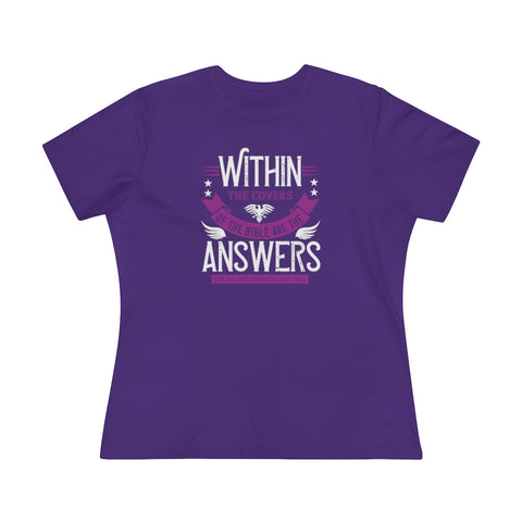Within The Covers Of The Bible Are The Answers For All The Problems Men Face, Women's Premium Tee